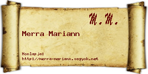 Merra Mariann névjegykártya